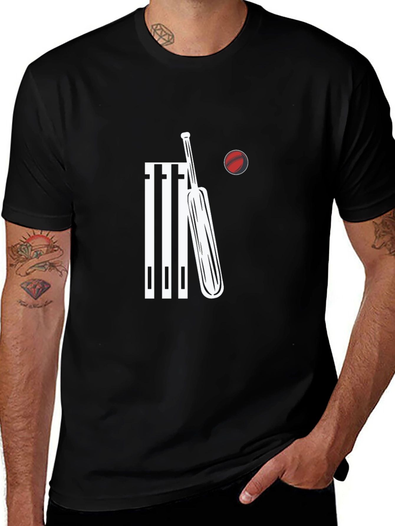 Cricket Bat and Wickets T-Shirt