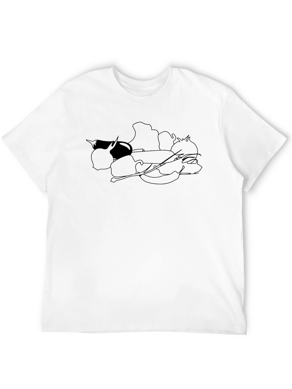 Vegetable Sketch Black T-Shirt