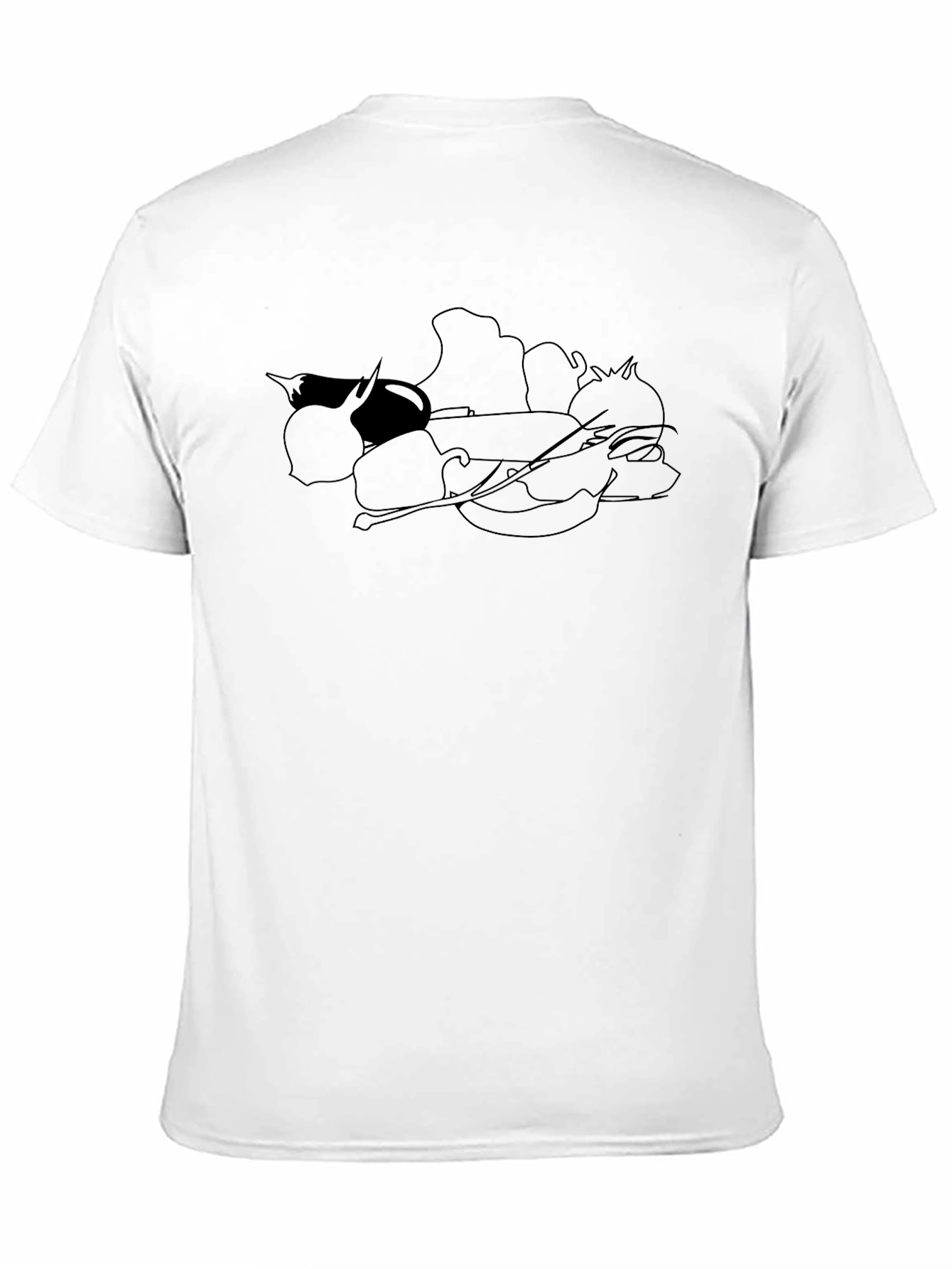 Vegetable Sketch Black T-Shirt