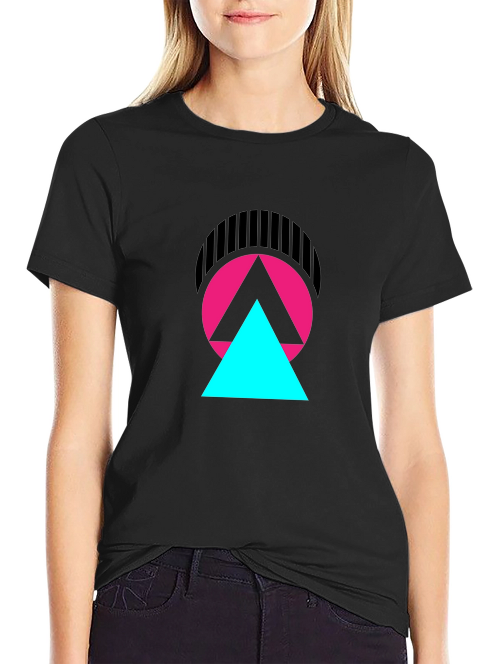 Abstract Geometric Graphic T-Shirt - Modern Design