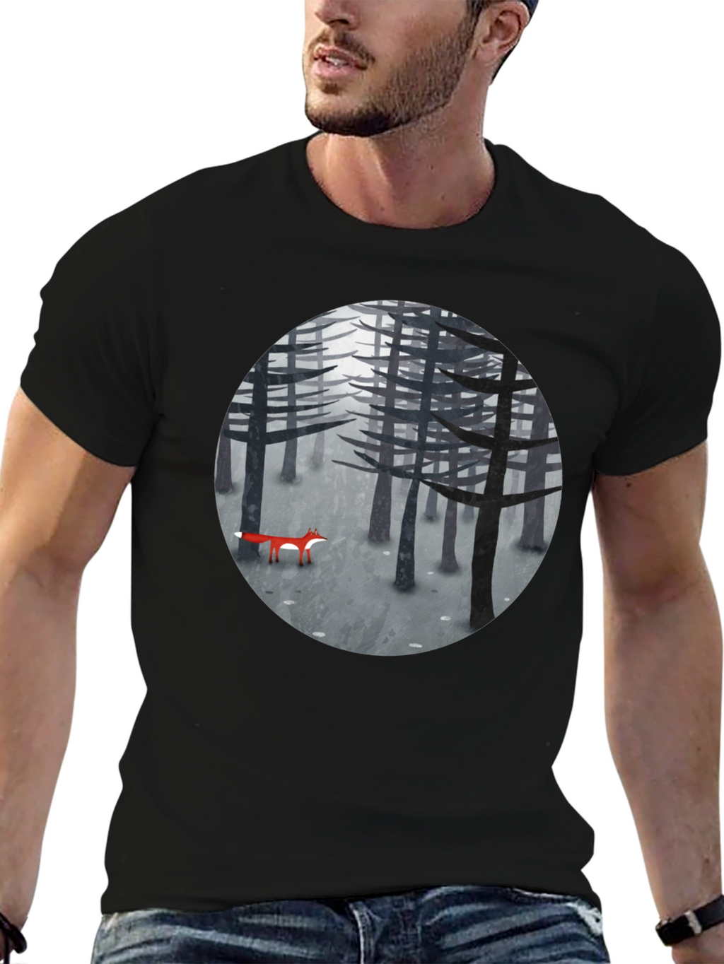 Fox in Woods Graphic T-Shirt
