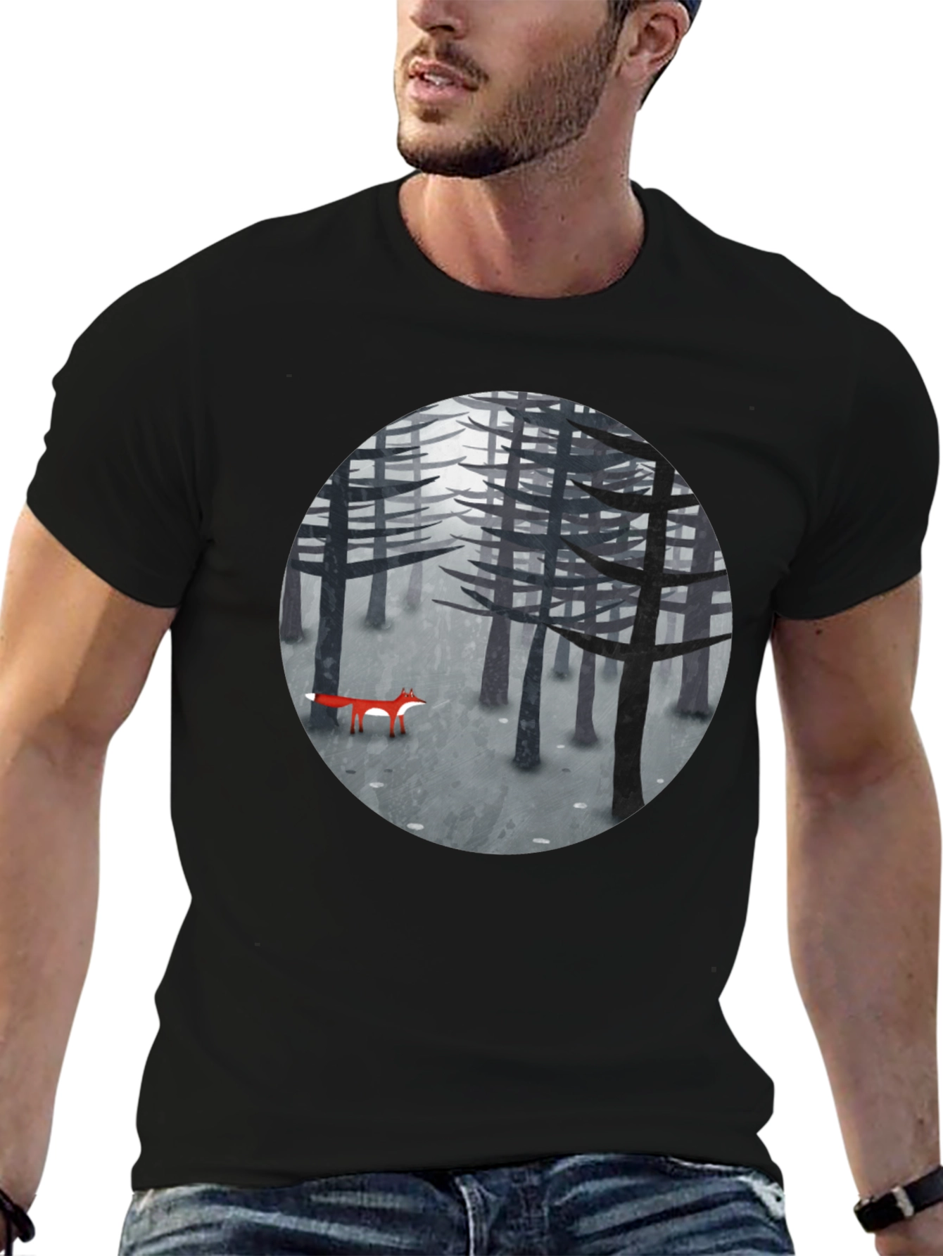 Fox in Woods Graphic T-Shirt