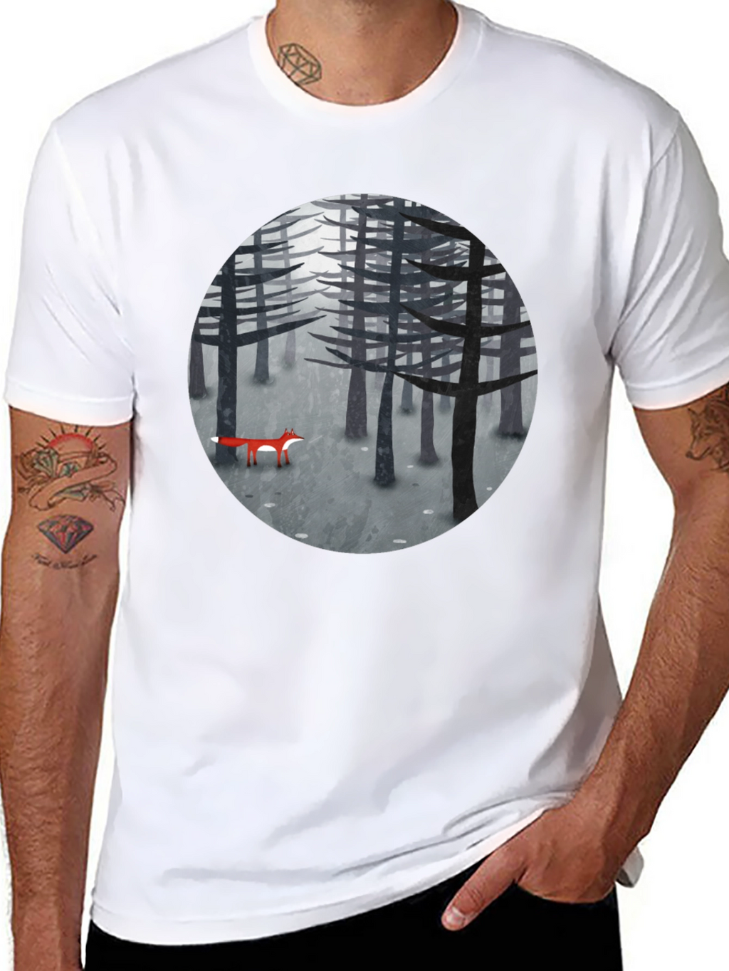 Fox in Woods Graphic T-Shirt