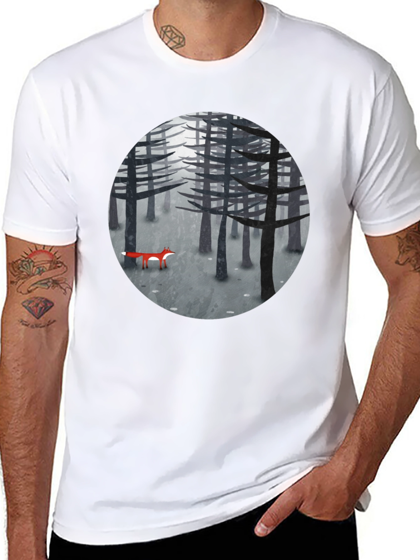 Fox in Woods Graphic T-Shirt