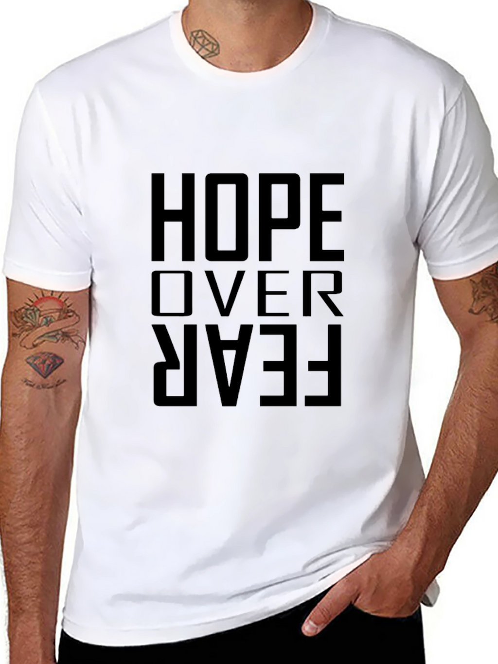 Hope Over Fear Graphic Tee - Mens Black T-Shirt