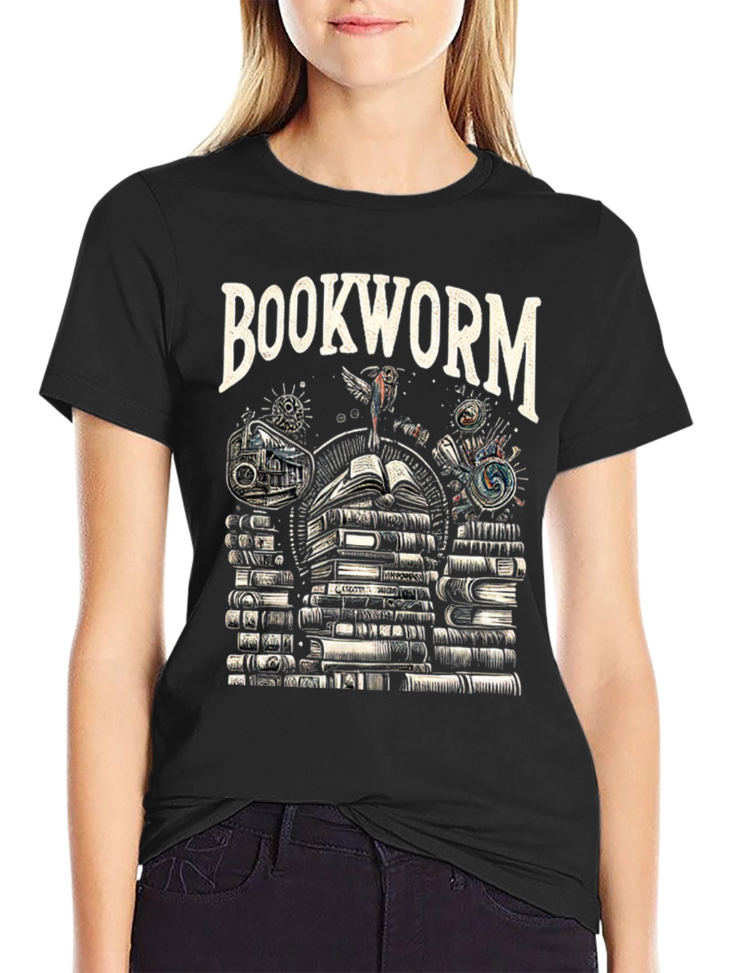 Bookworm Black T-Shirt - Read All Day