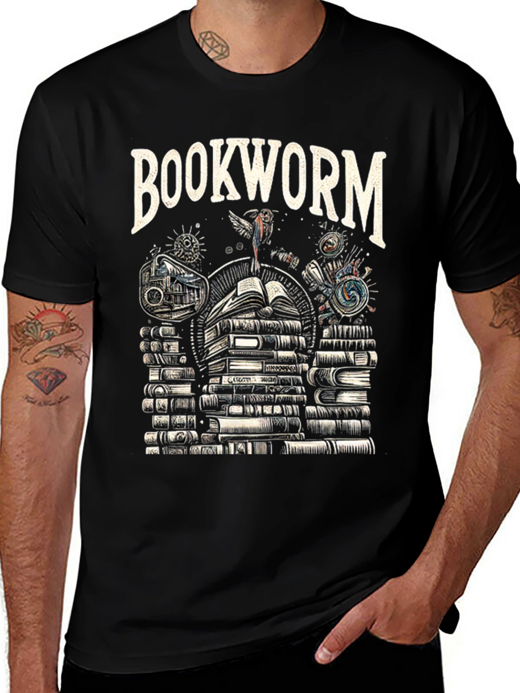Bookworm Black T-Shirt - Read All Day
