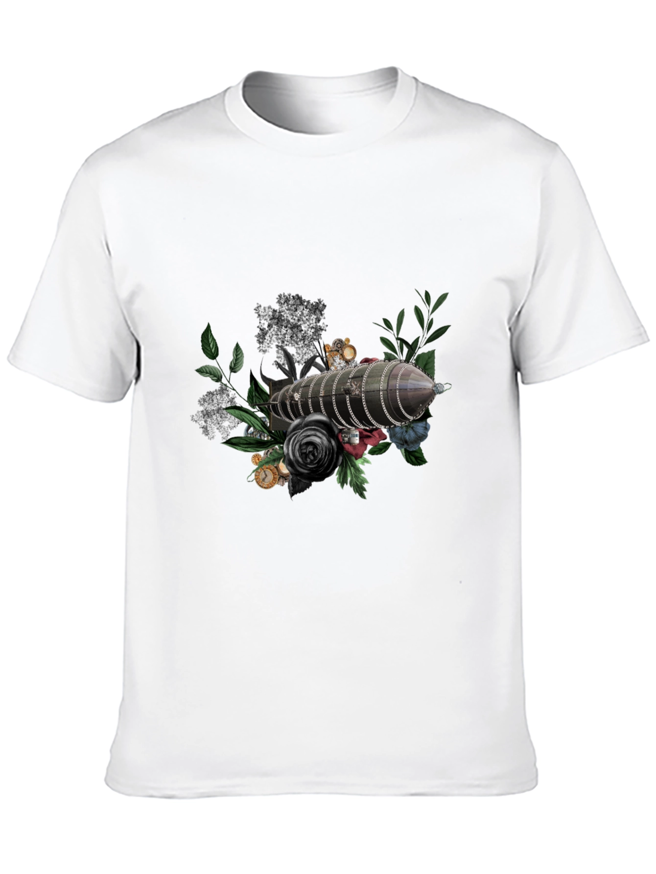 Steampunk Airship Floral T-Shirt
