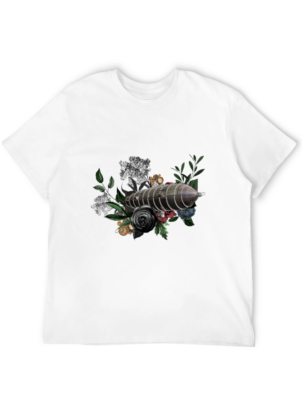 Steampunk Airship Floral T-Shirt