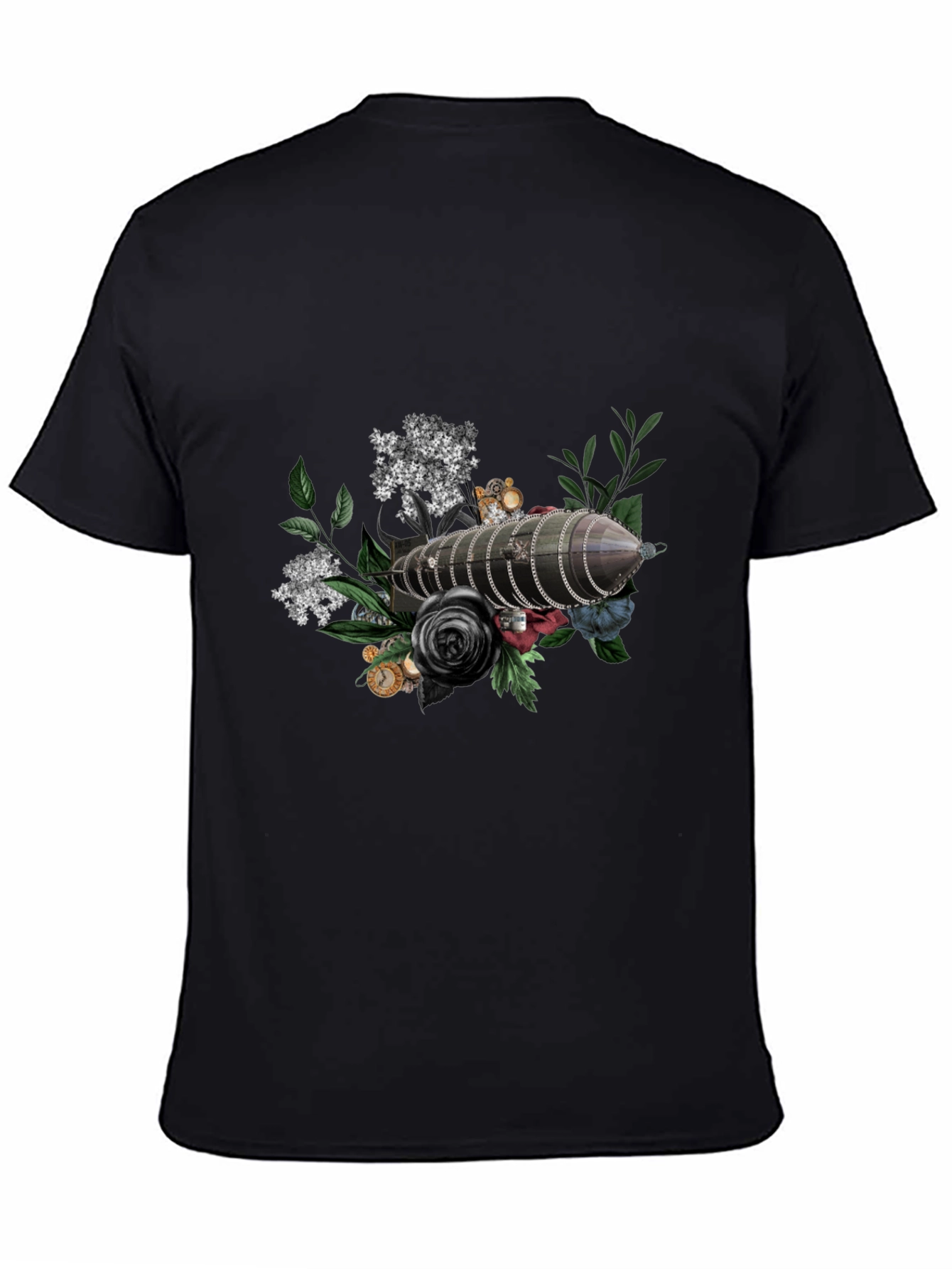 Steampunk Airship Floral T-Shirt