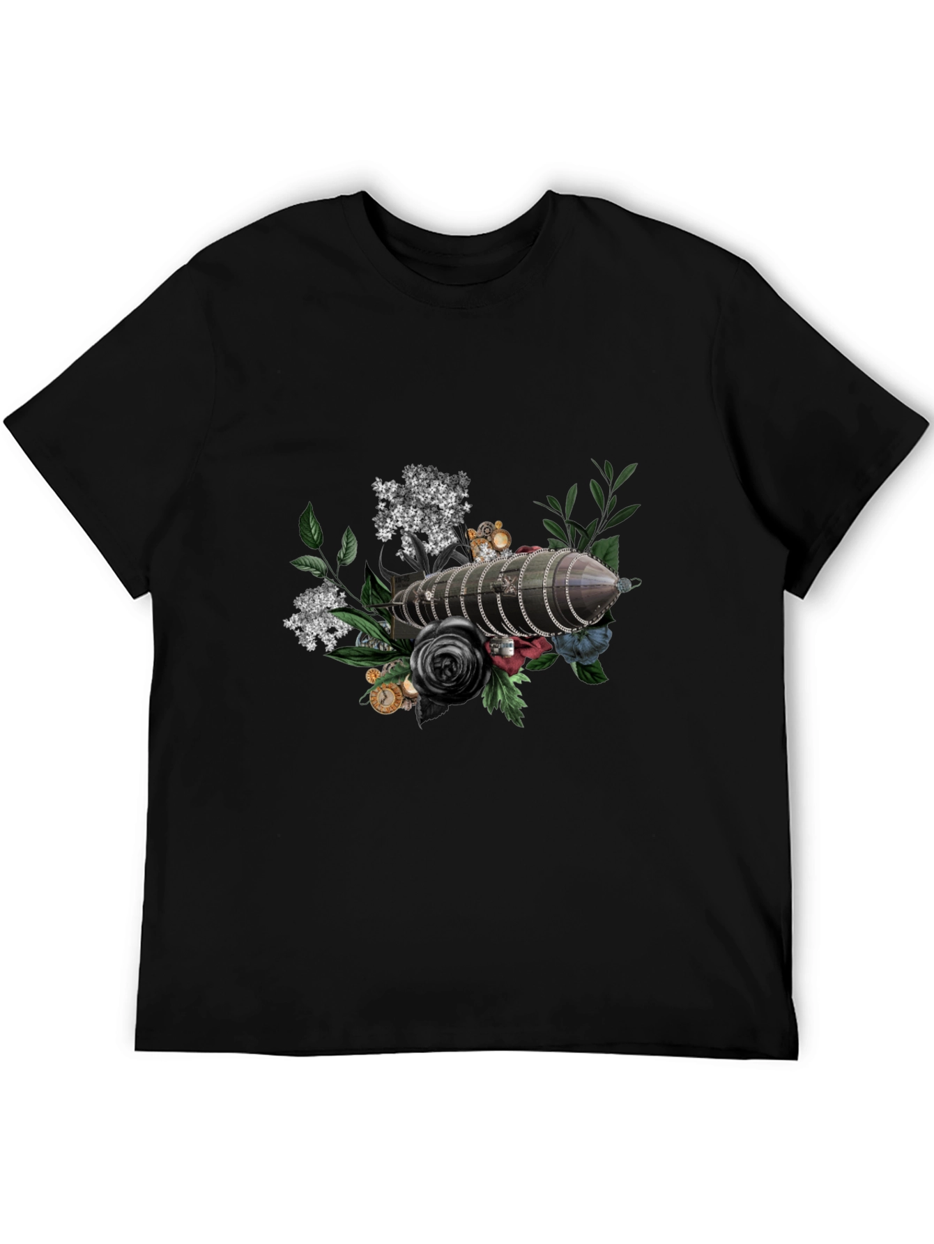 Steampunk Airship Floral T-Shirt