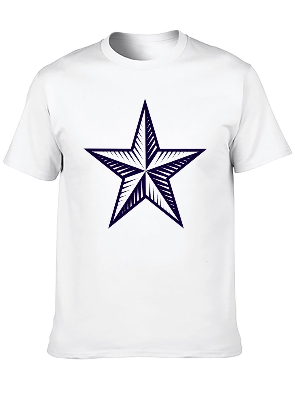 Black T-Shirt with Navy Star Print