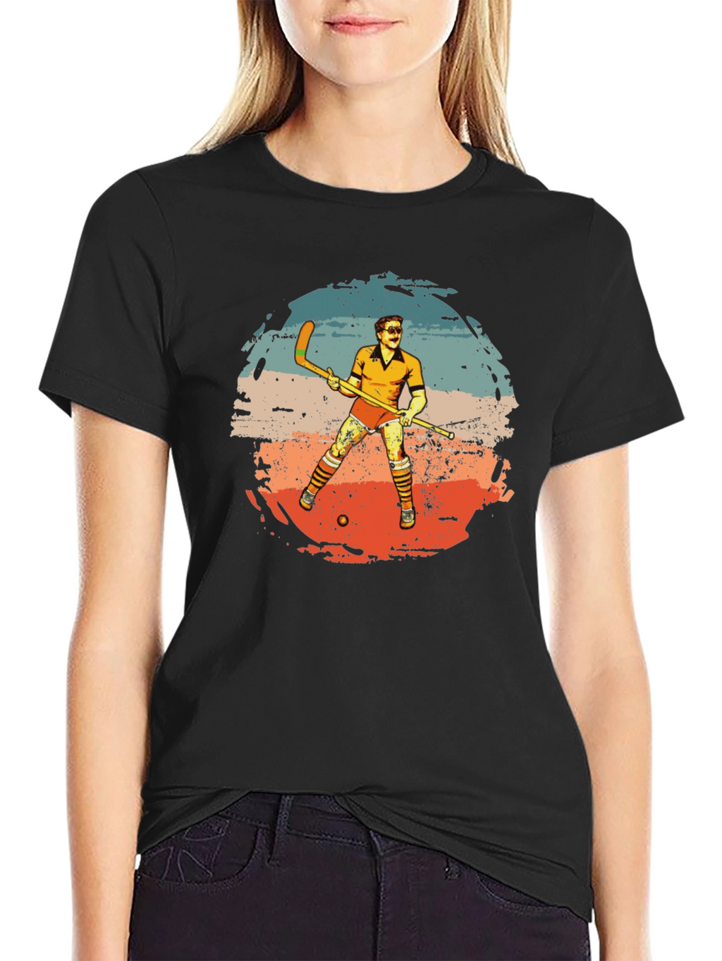 Retro Hockey Player Graphic Tee