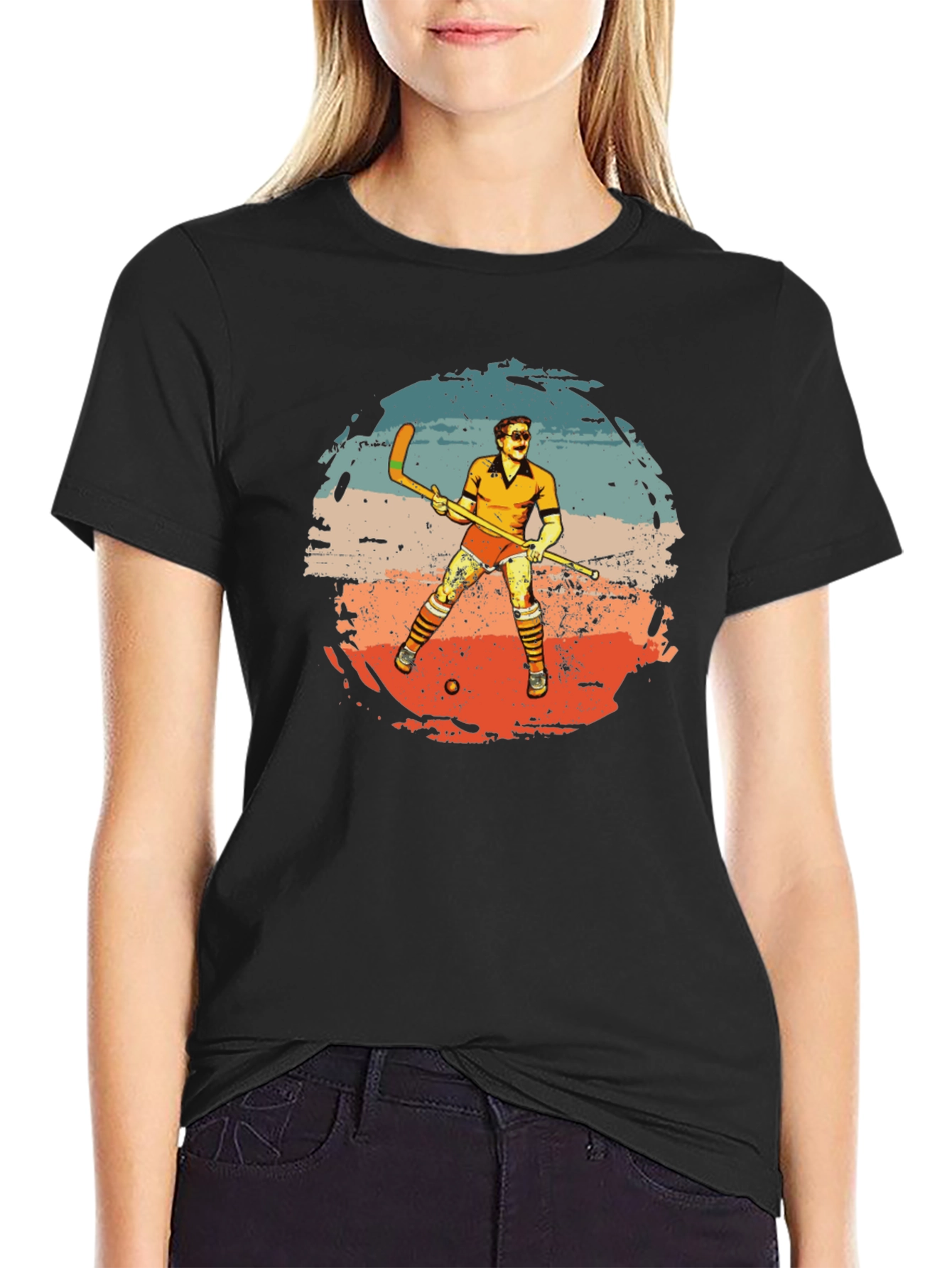 Retro Hockey Player Graphic Tee
