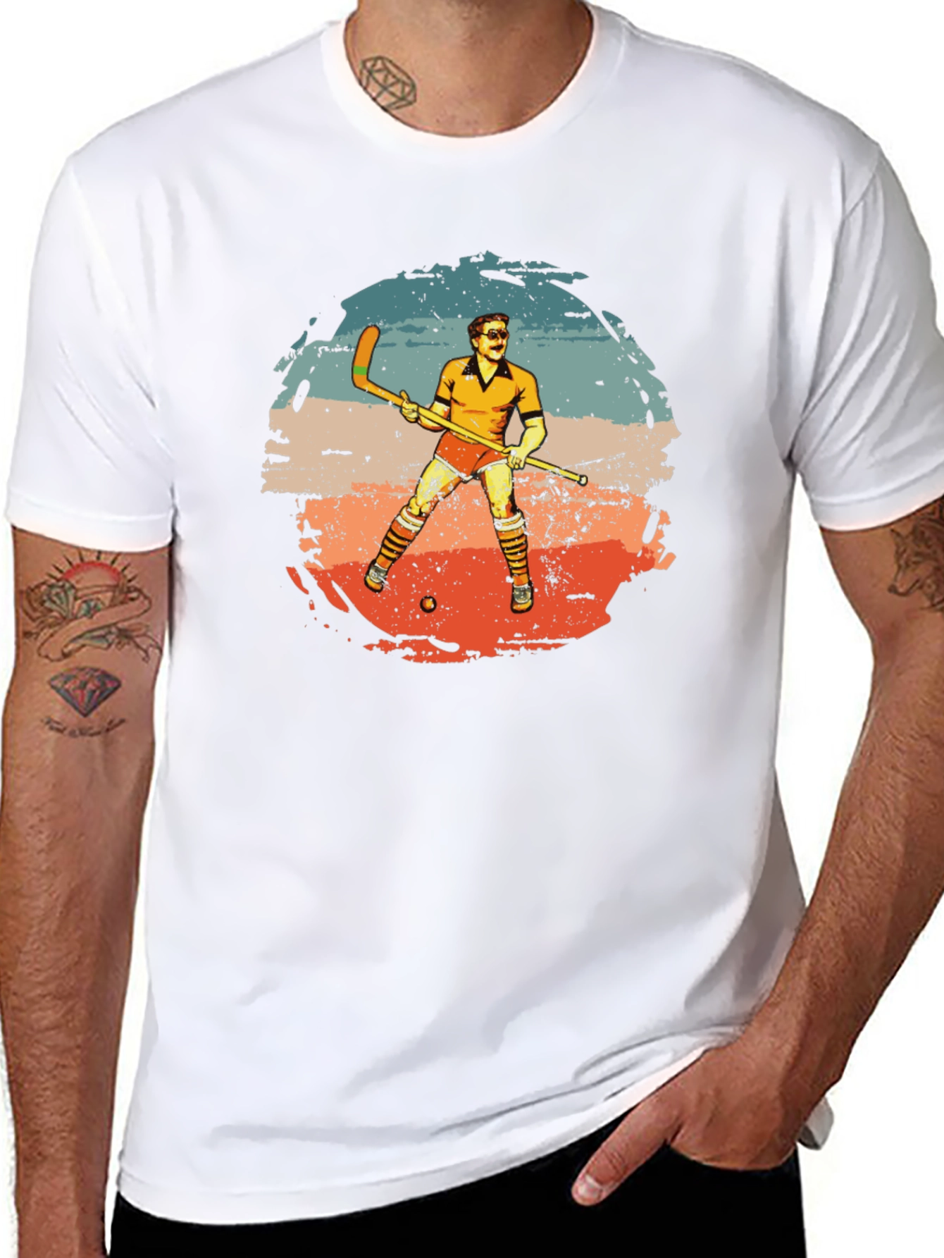 Retro Hockey Player Graphic Tee