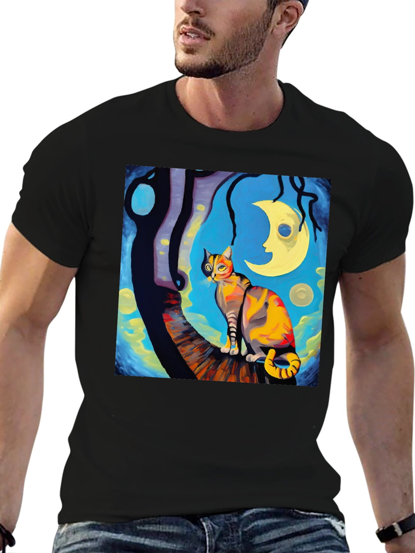 Starry Night Cat T-Shirt
