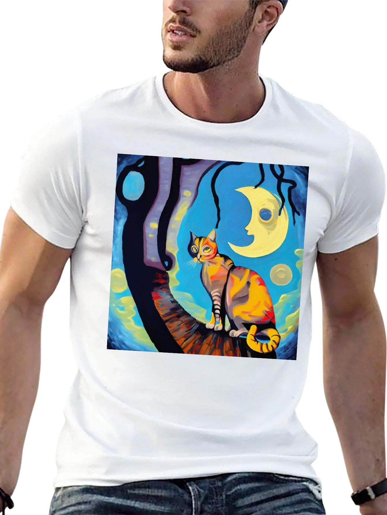Starry Night Cat T-Shirt