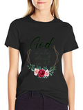 God Is In Her Tee - Floral Design