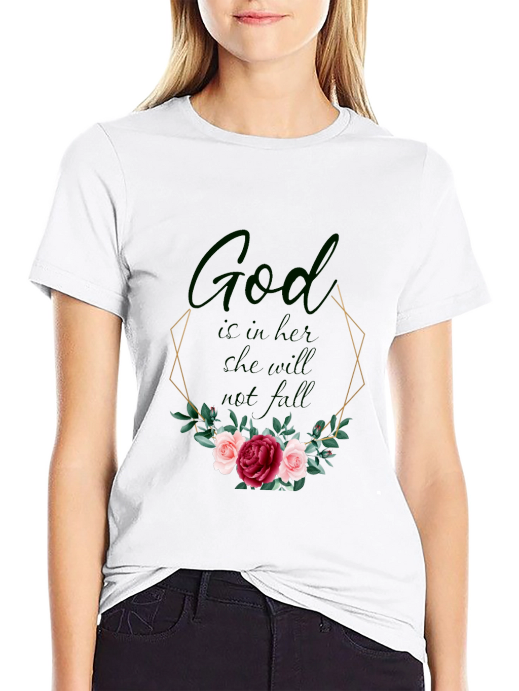 God Is In Her Tee - Floral Design