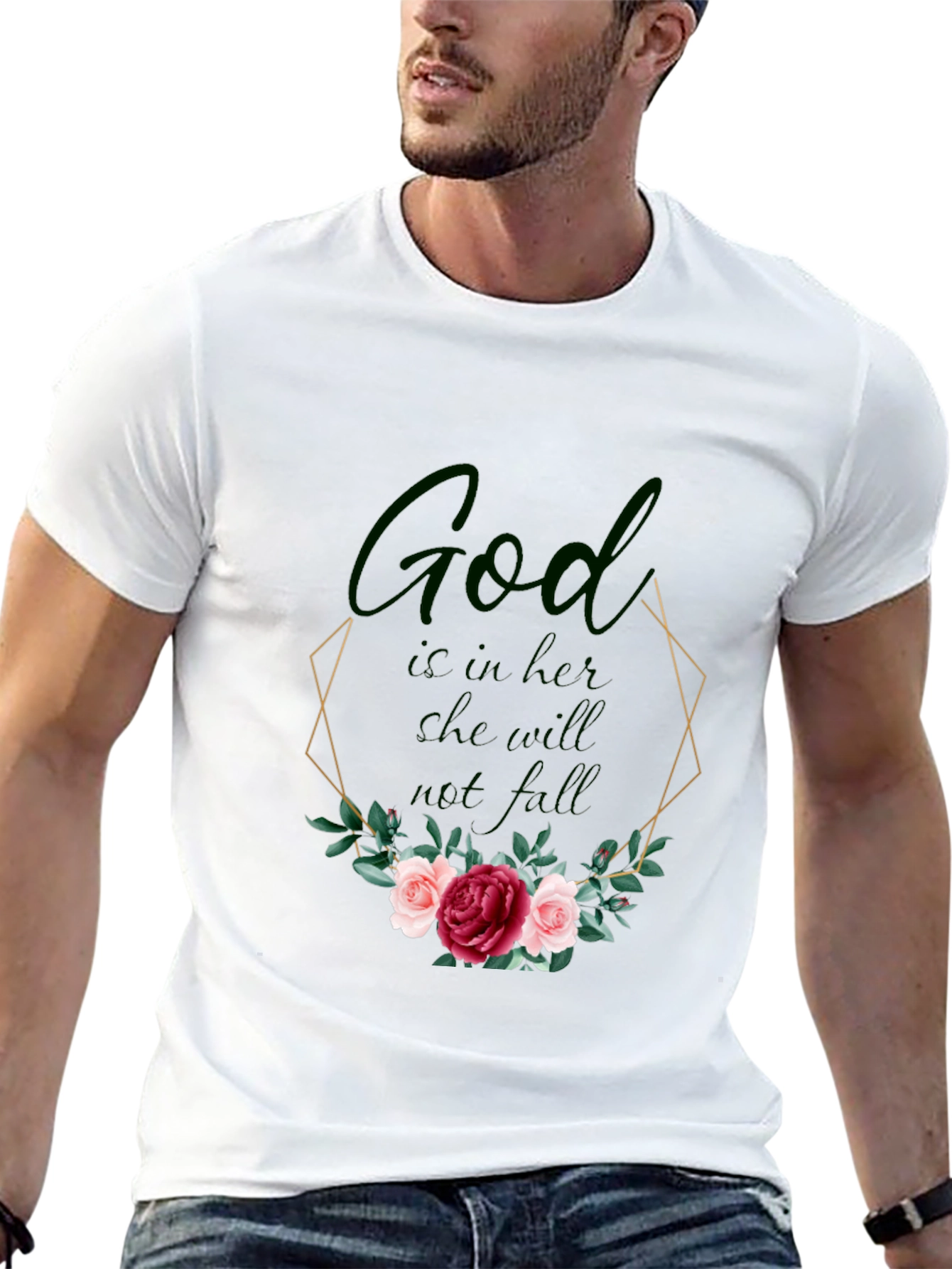 God Is In Her Tee - Floral Design