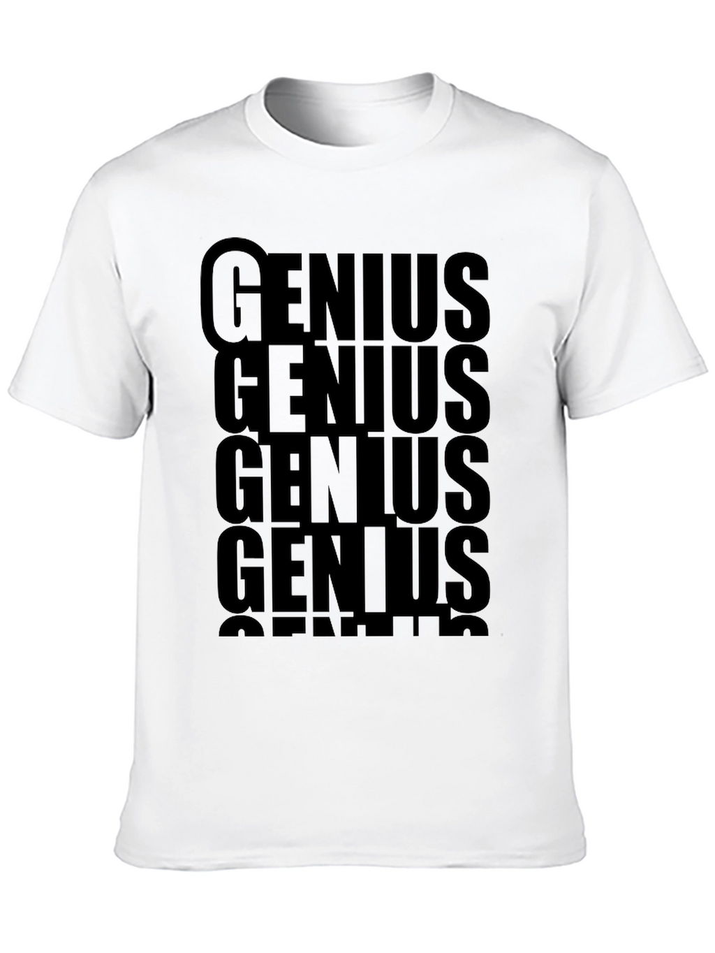 Genius Text Graphic T-Shirt - Bold Black Tee