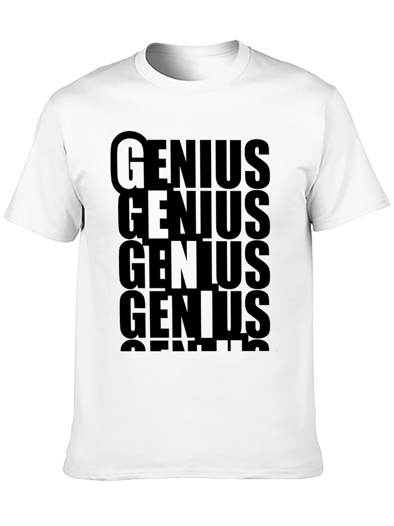 Genius Text Graphic T-Shirt - Bold Black Tee