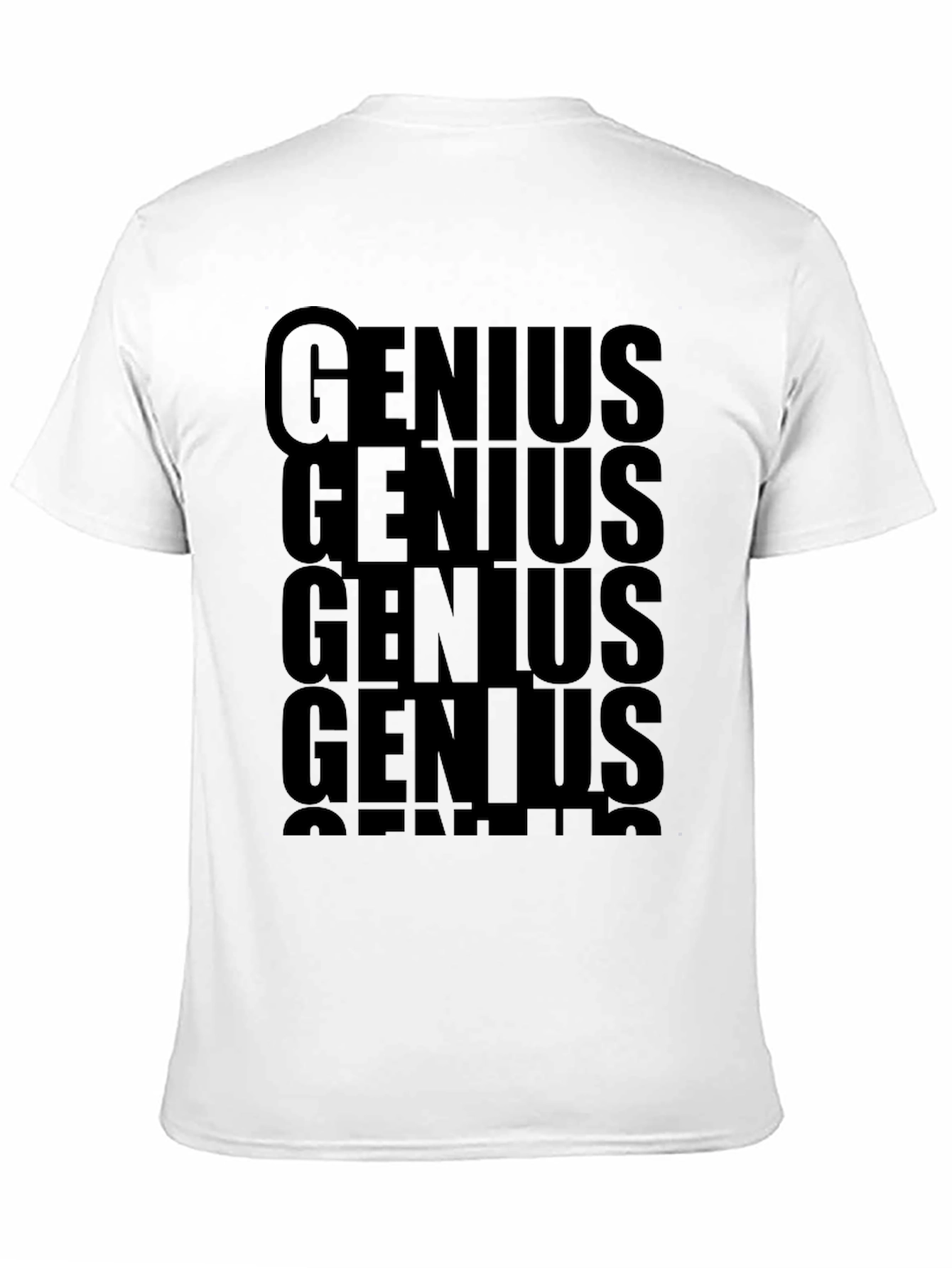 Genius Text Graphic T-Shirt - Bold Black Tee