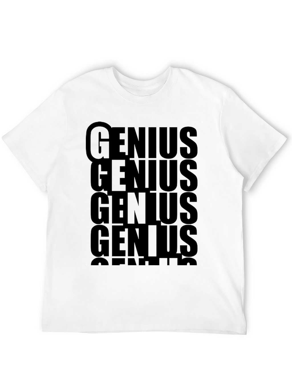 Genius Text Graphic T-Shirt - Bold Black Tee