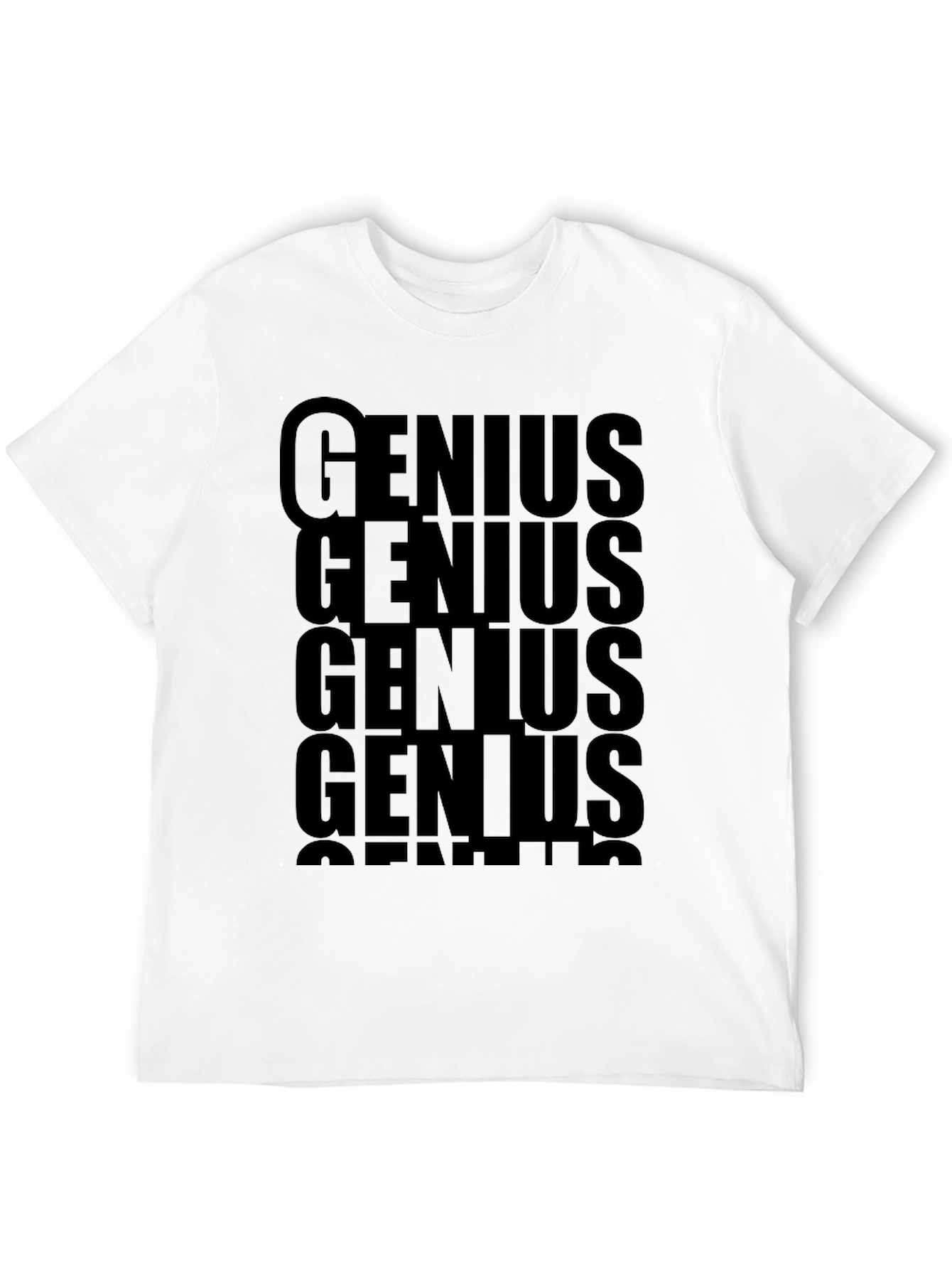 Genius Text Graphic T-Shirt - Bold Black Tee