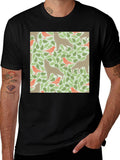 Wolf and Bird Pattern T-Shirt