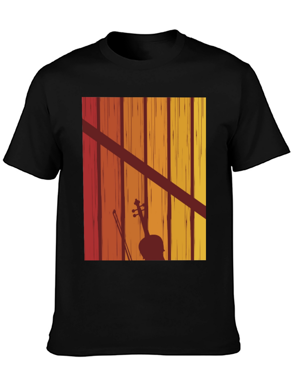 Retro Violin Silhouette Graphic Tee