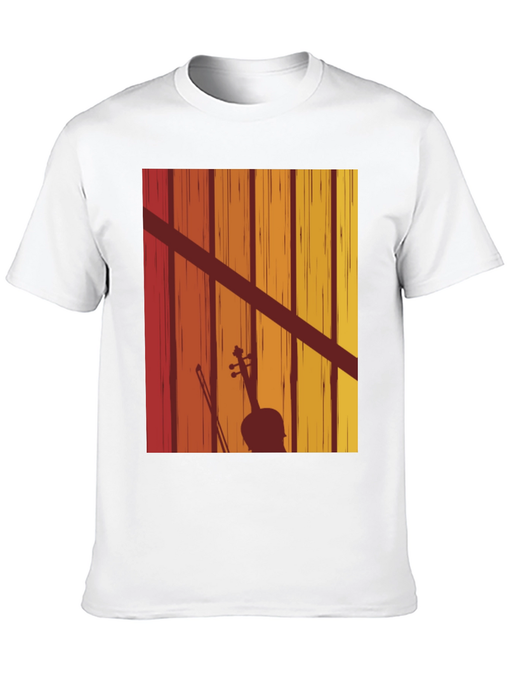 Retro Violin Silhouette Graphic Tee