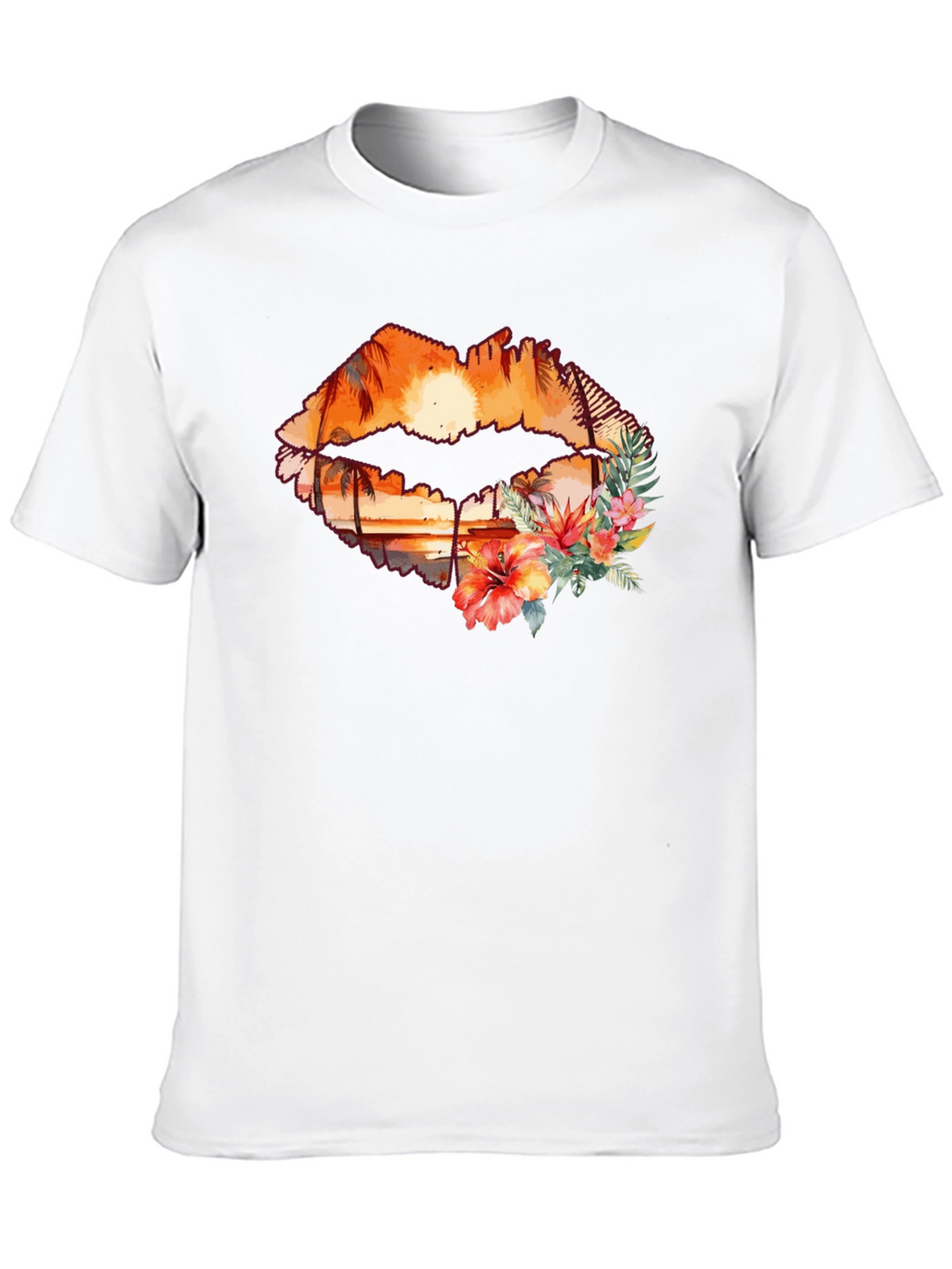 Sunset Lips Graphic T-Shirt - Tropical Paradise