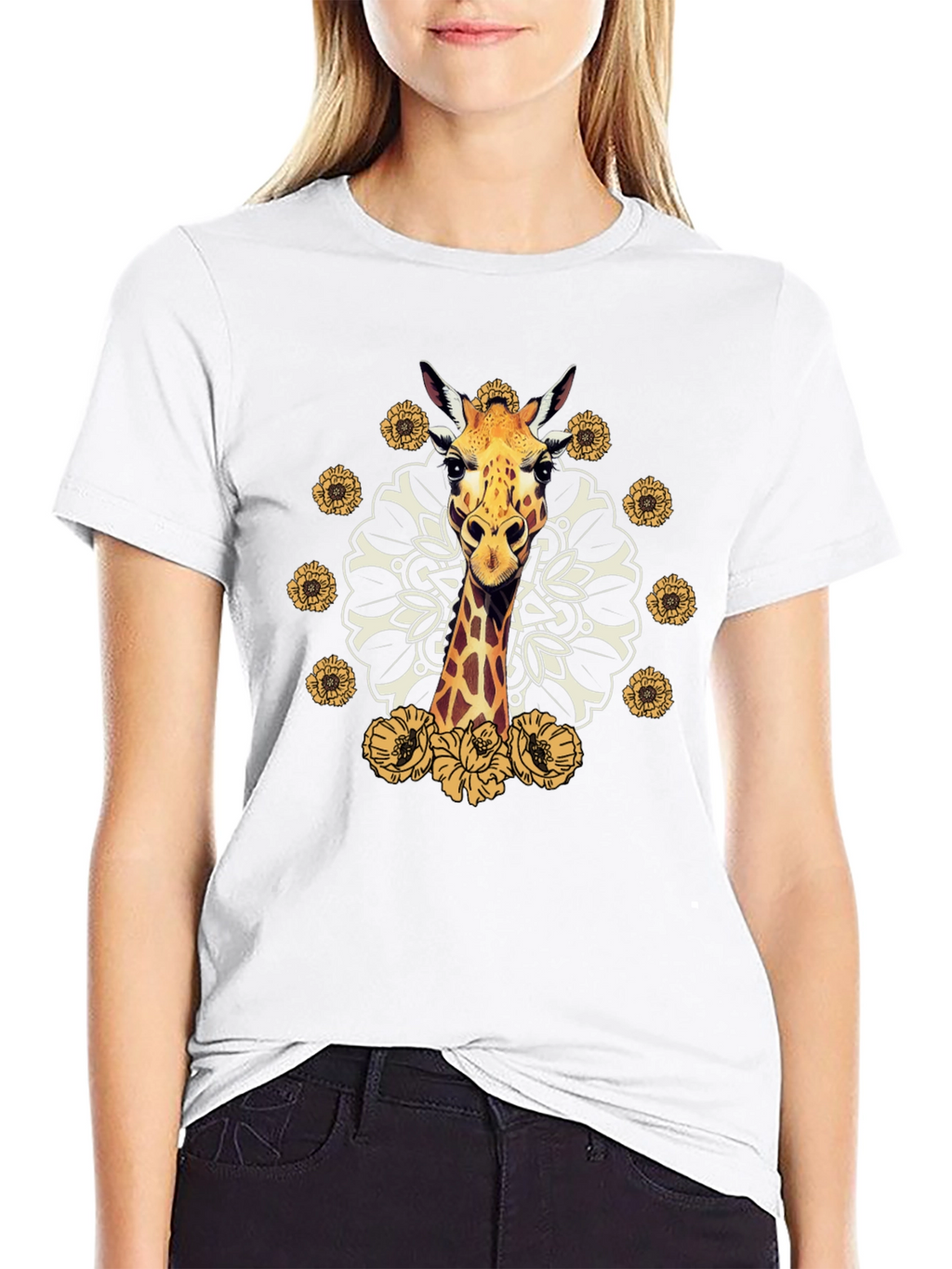 Giraffe Mandala Graphic Tee