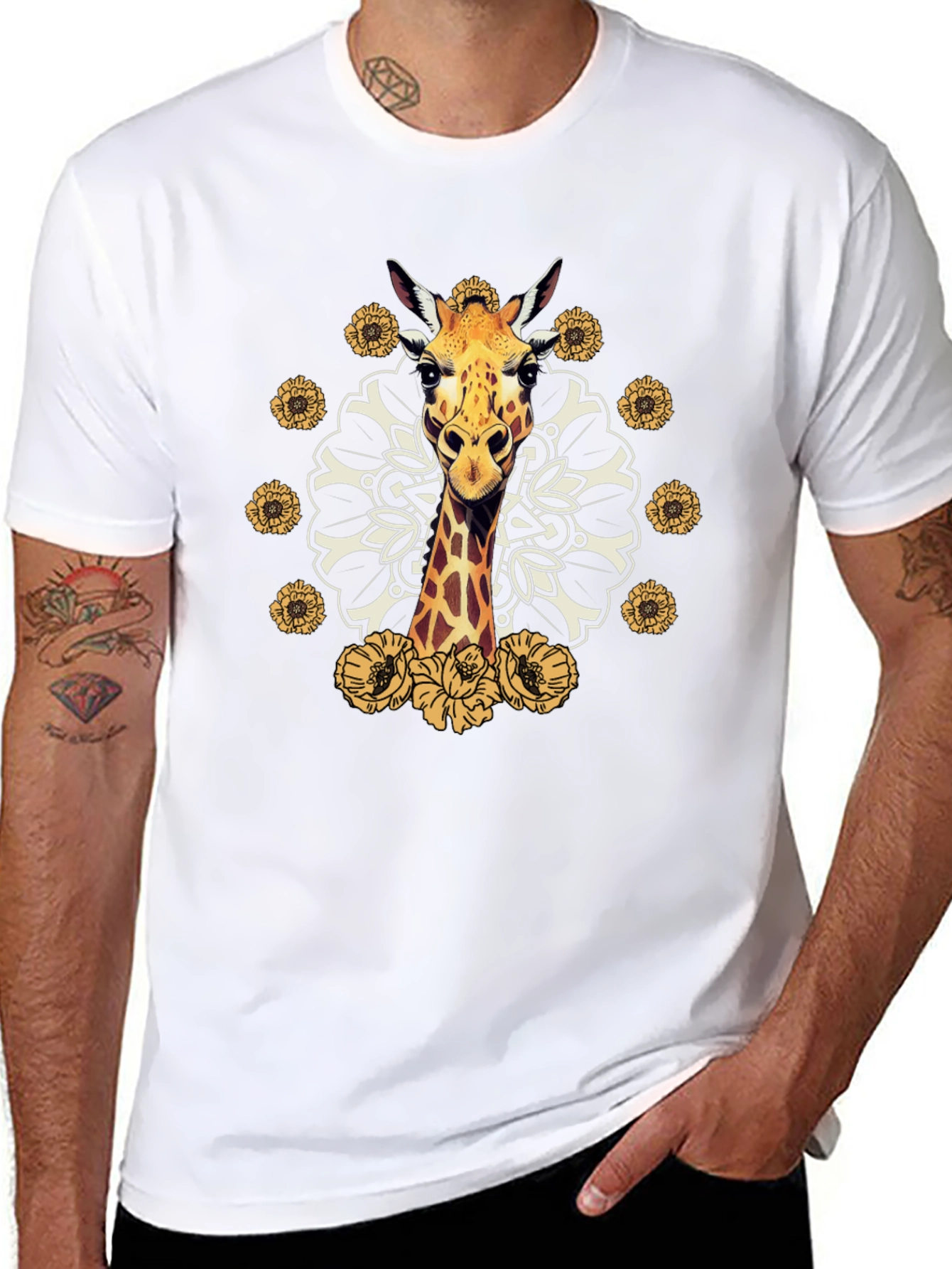 Giraffe Mandala Graphic Tee