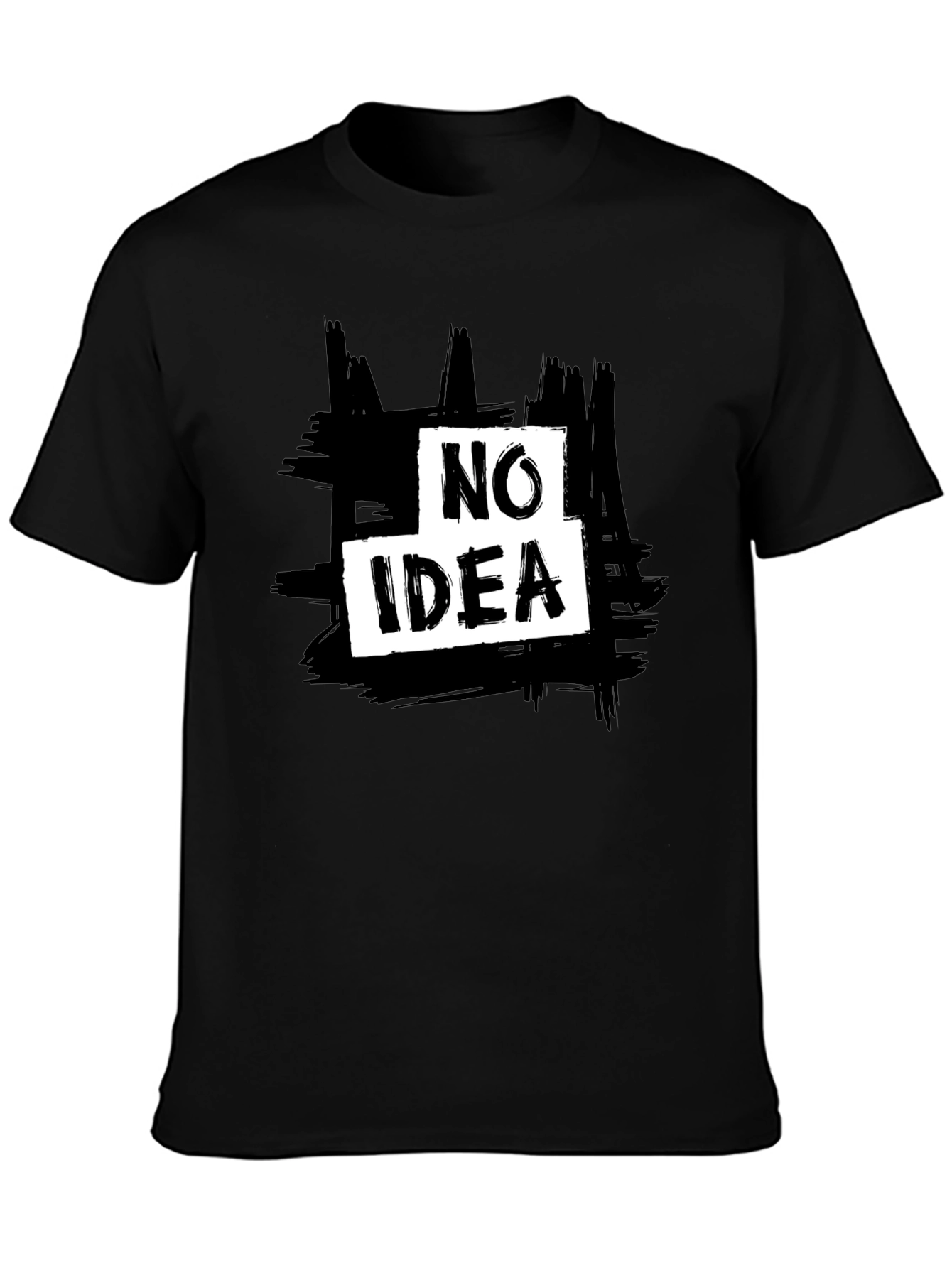 No Idea Graphic Tee - Mens Casual Black T-Shirt