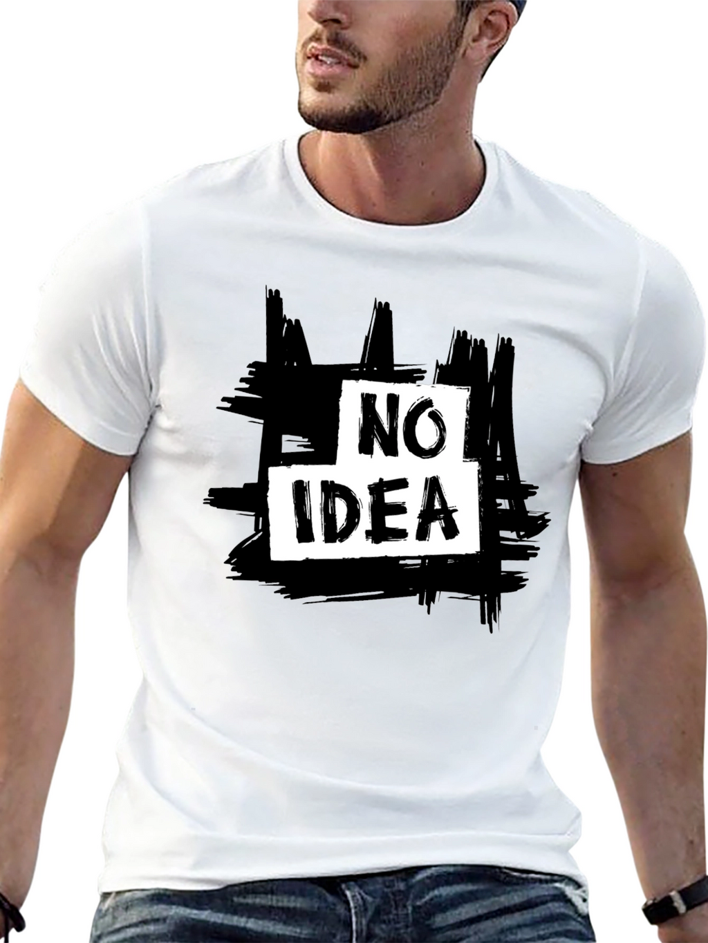 No Idea Graphic Tee - Mens Casual Black T-Shirt