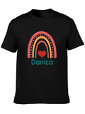 Personalized Rainbow Danica Heart T-Shirt