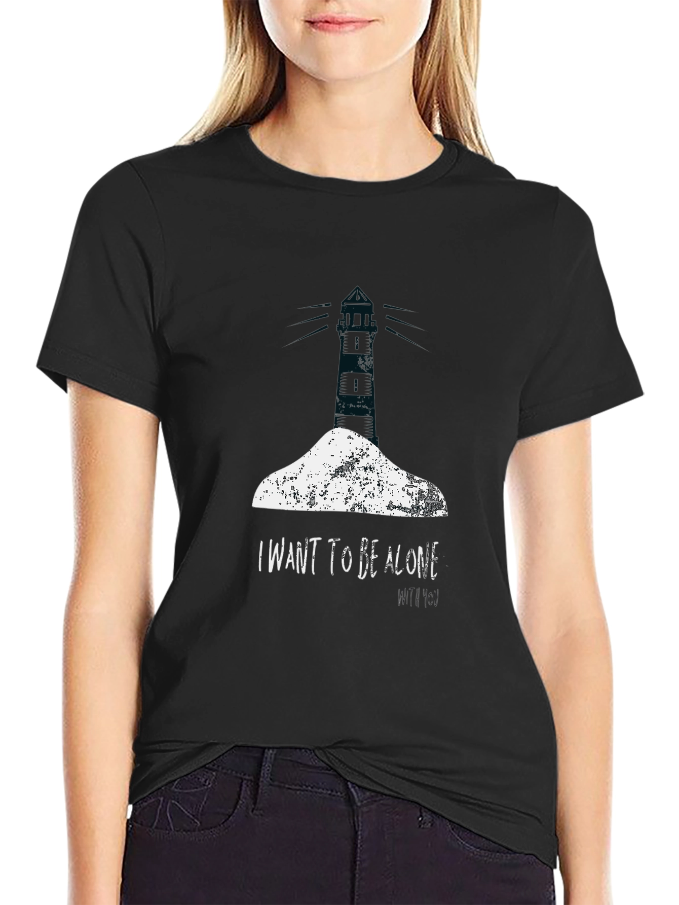 Lighthouse Graphic T-Shirt - I Want To Be Alone With You