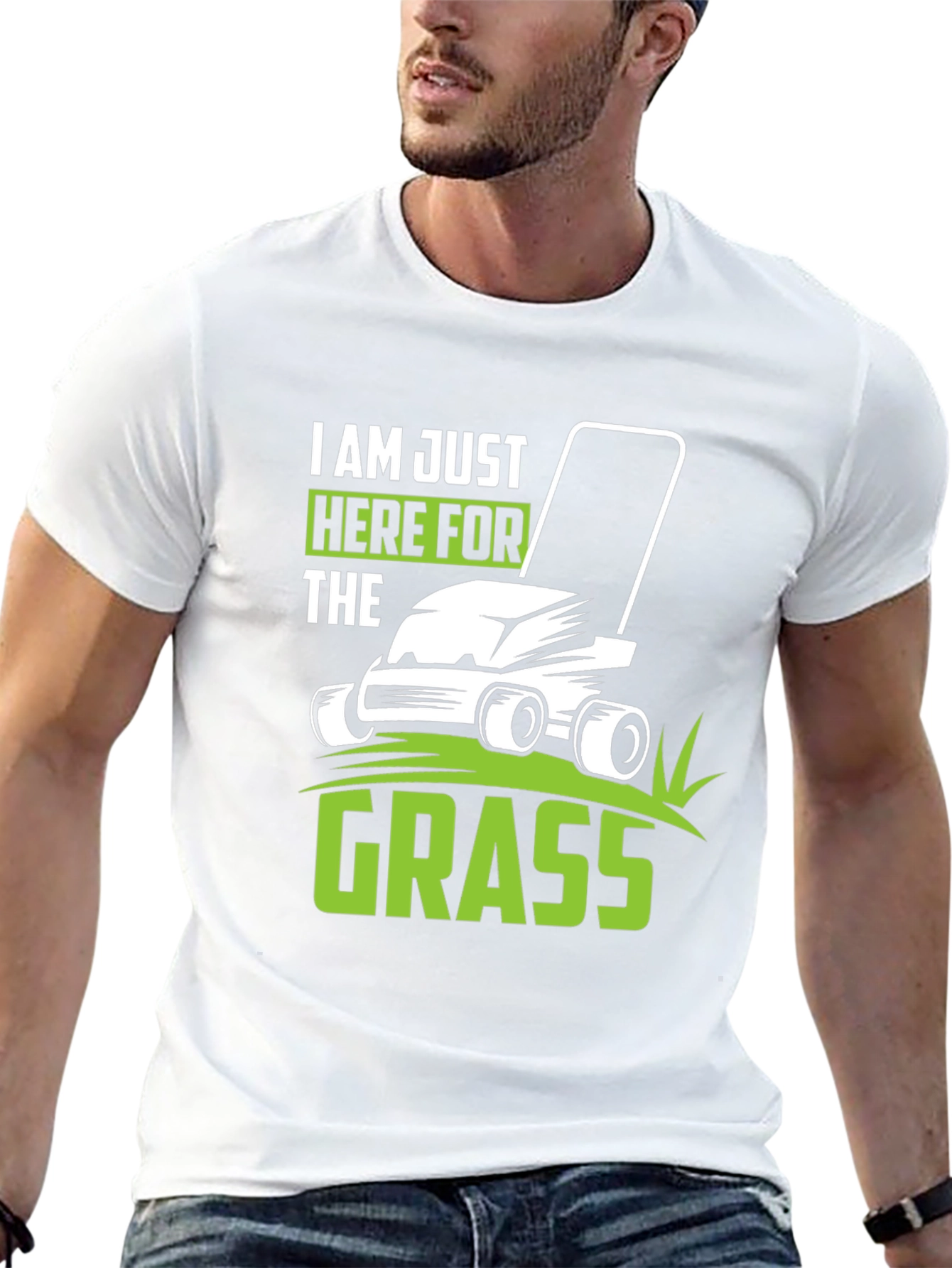 Im Just Here for the Grass Black T-Shirt