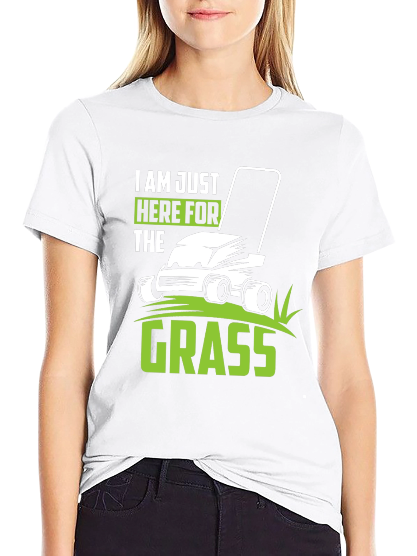 Im Just Here for the Grass Black T-Shirt