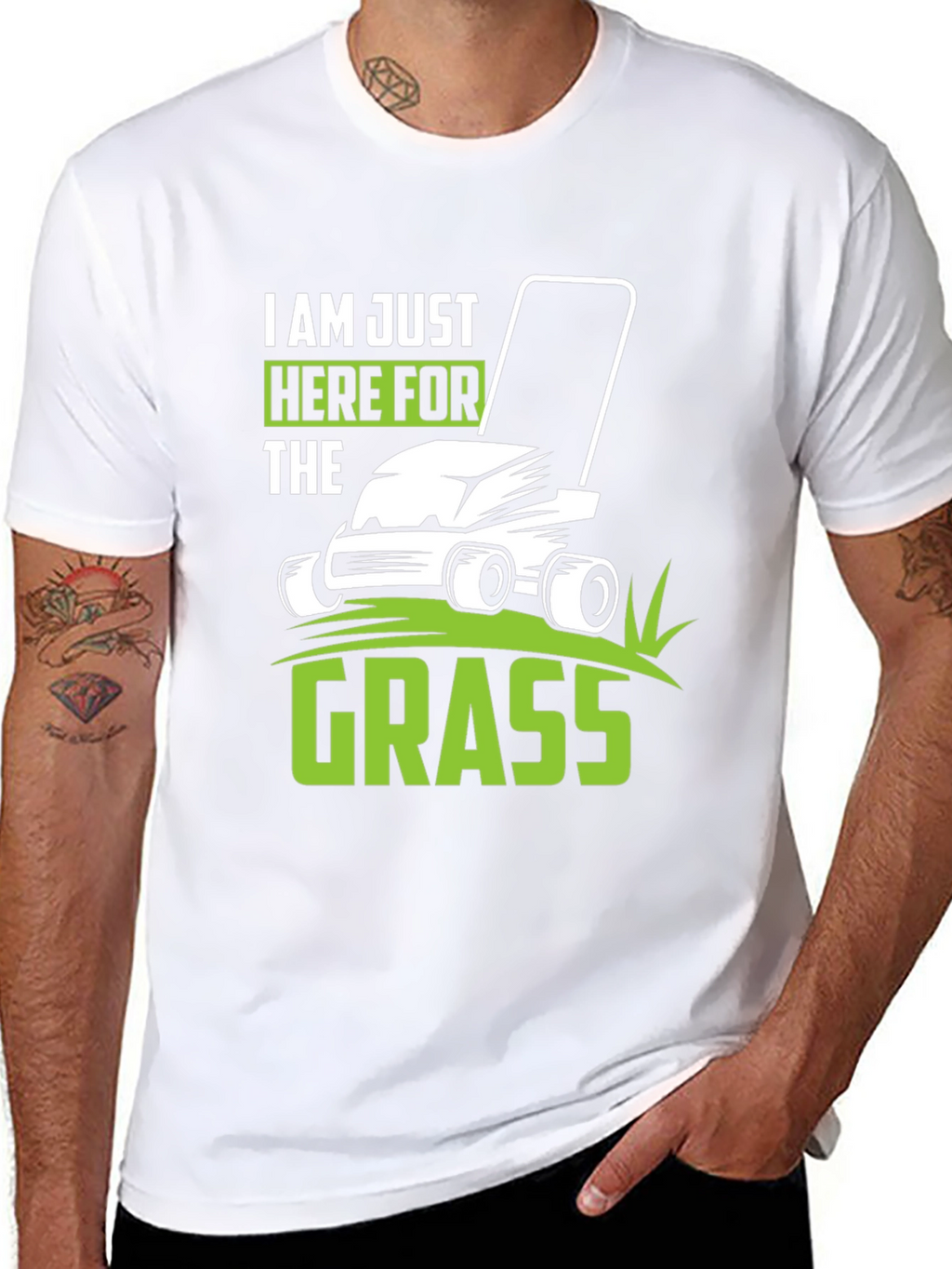 Im Just Here for the Grass Black T-Shirt