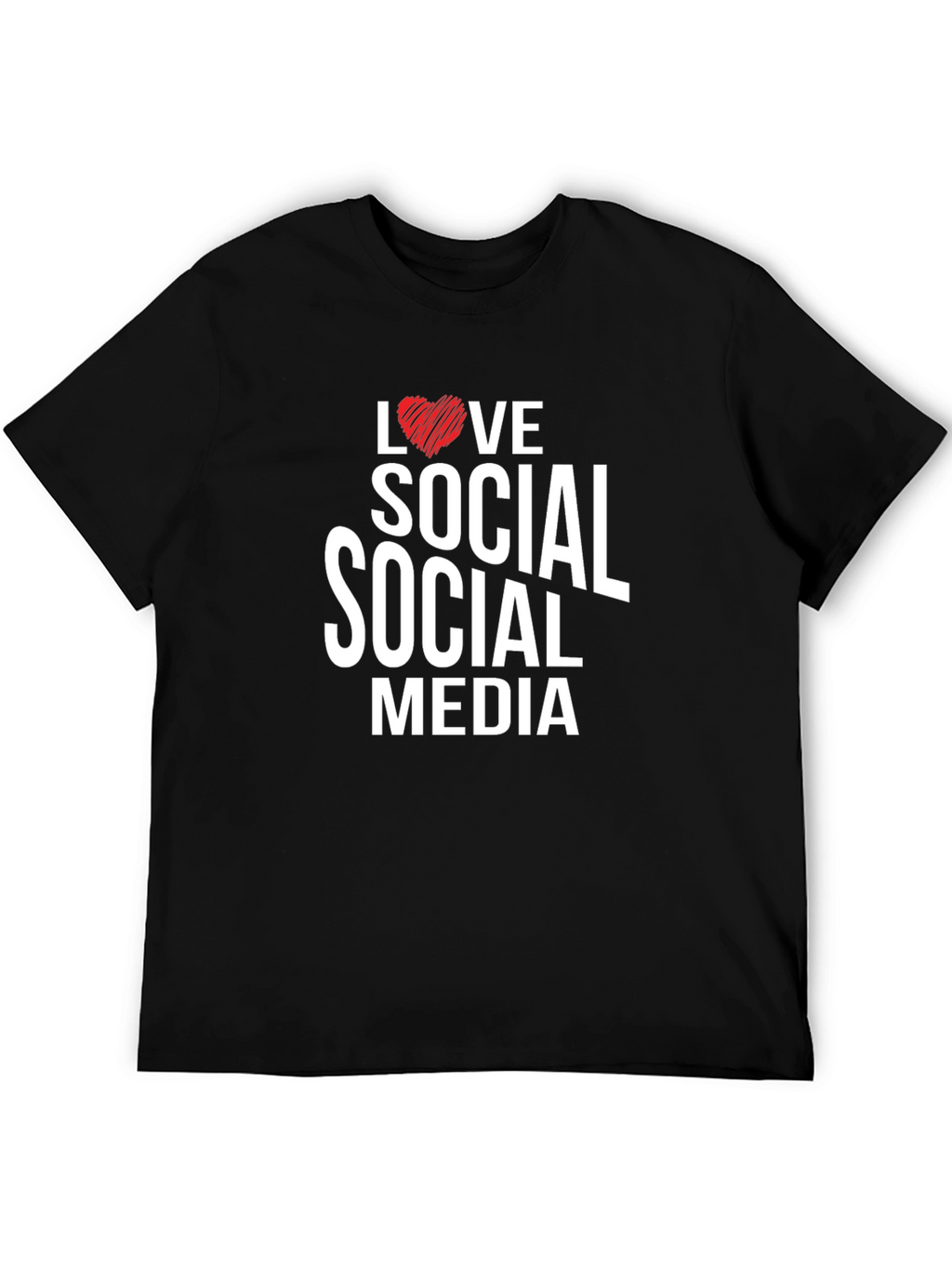 Love Social Media Black Graphic Tee