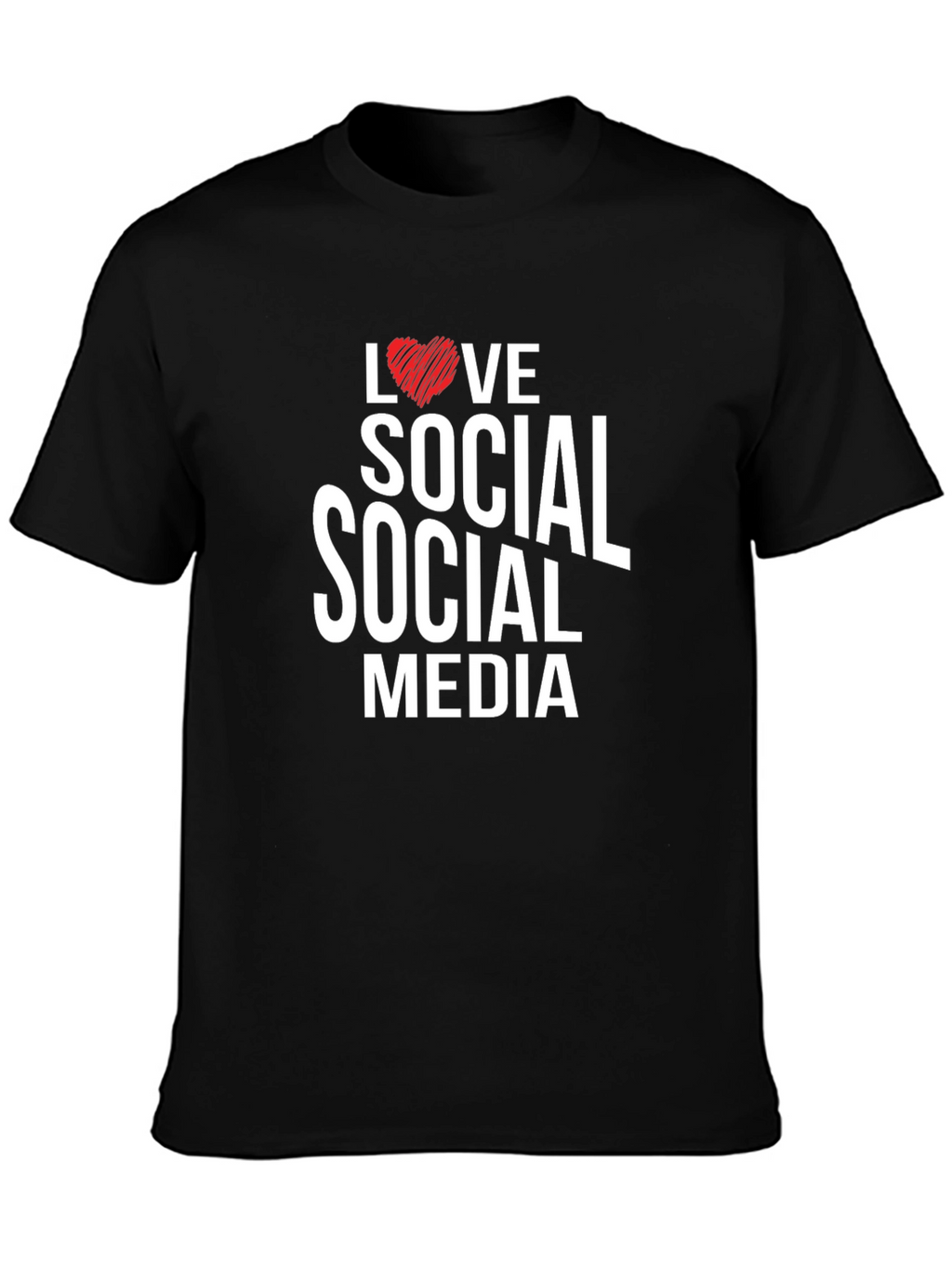 Love Social Media Black Graphic Tee