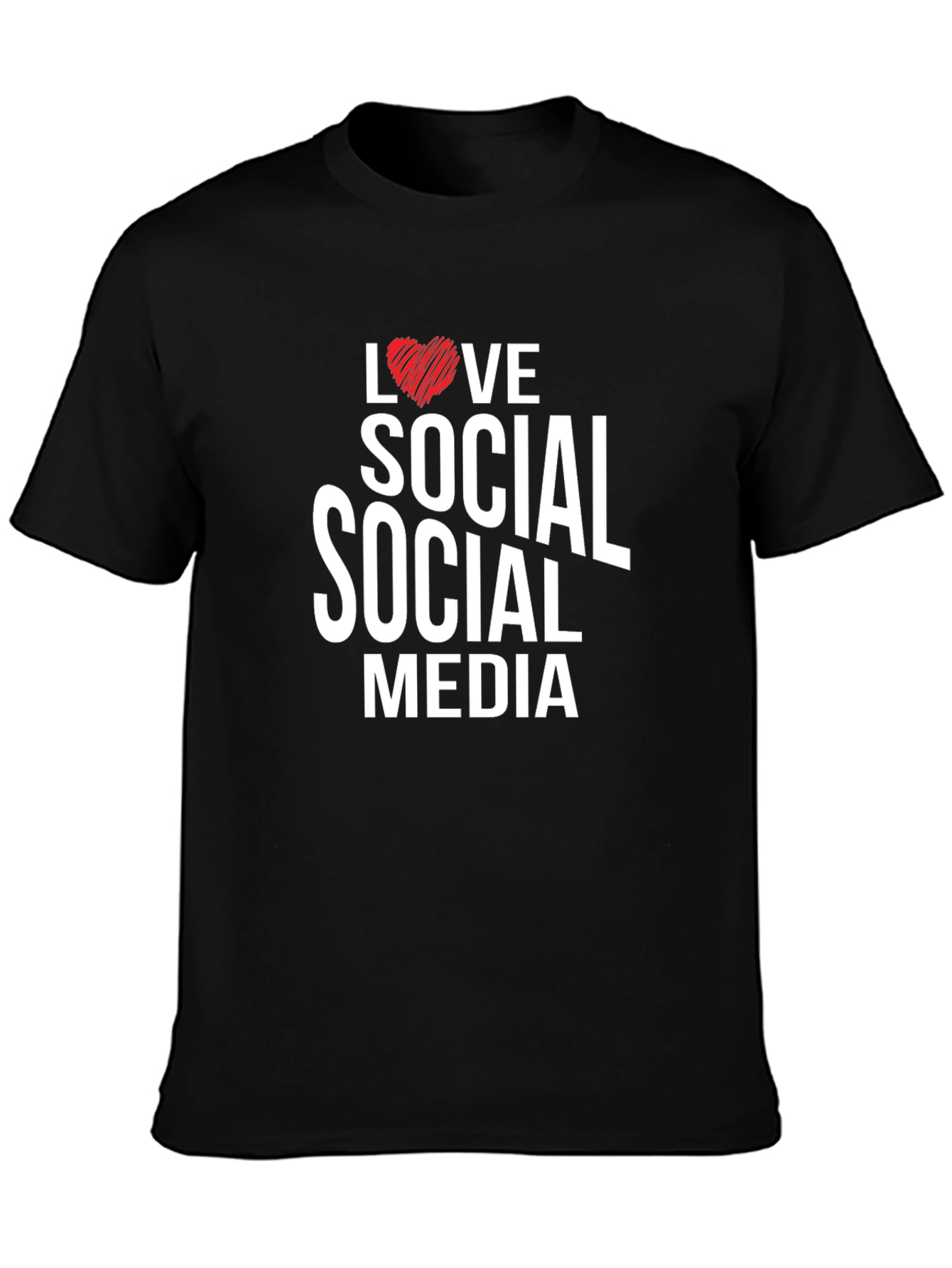 Love Social Media Black Graphic Tee