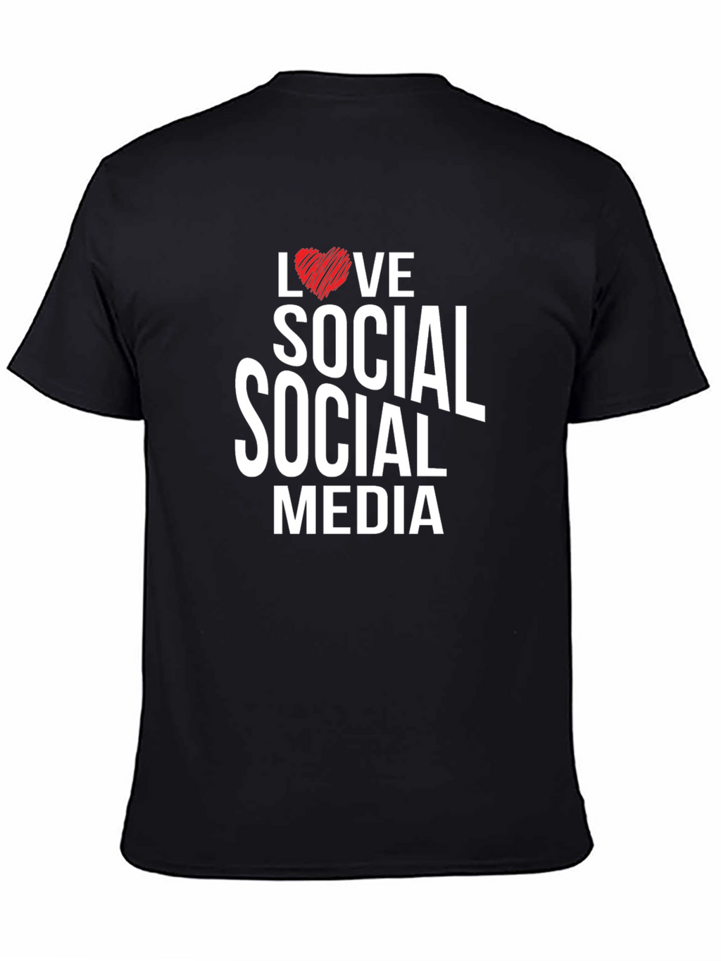 Love Social Media Black Graphic Tee