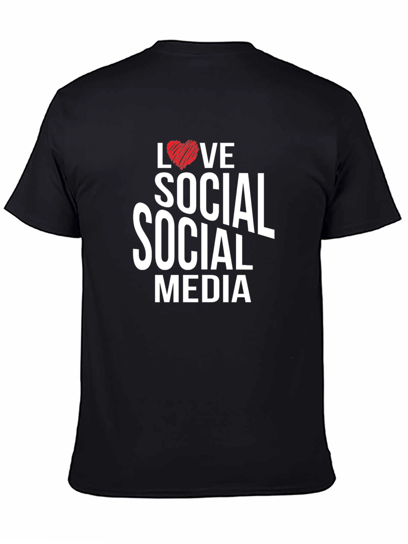 Love Social Media Black Graphic Tee