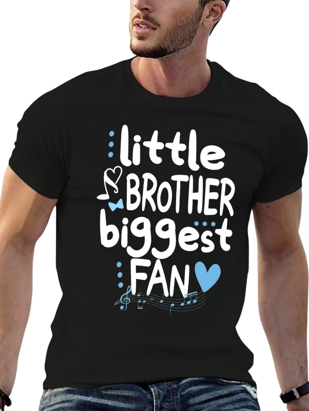 Little Brother Biggest Fan Graphic T-Shirt