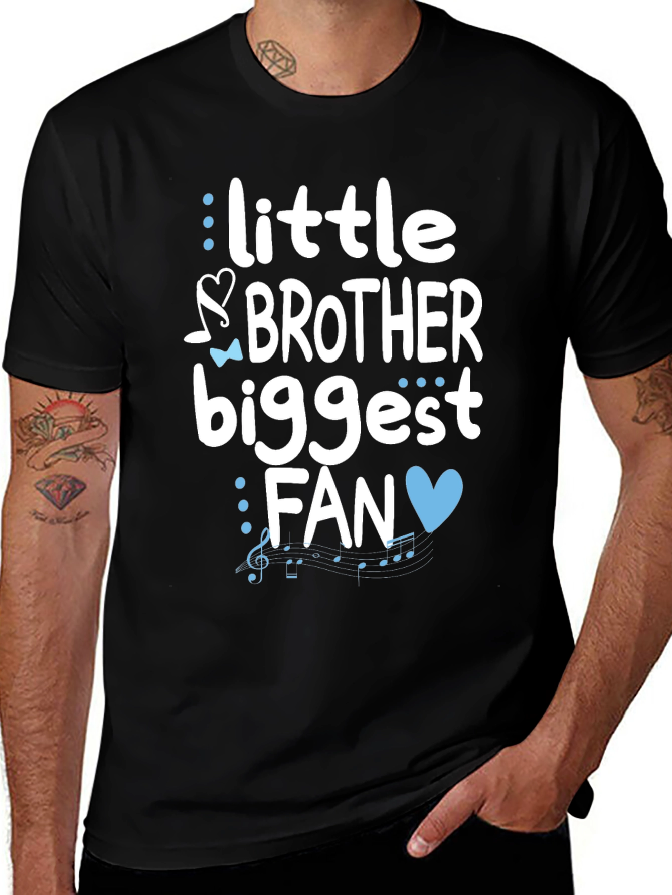 Little Brother Biggest Fan Graphic T-Shirt