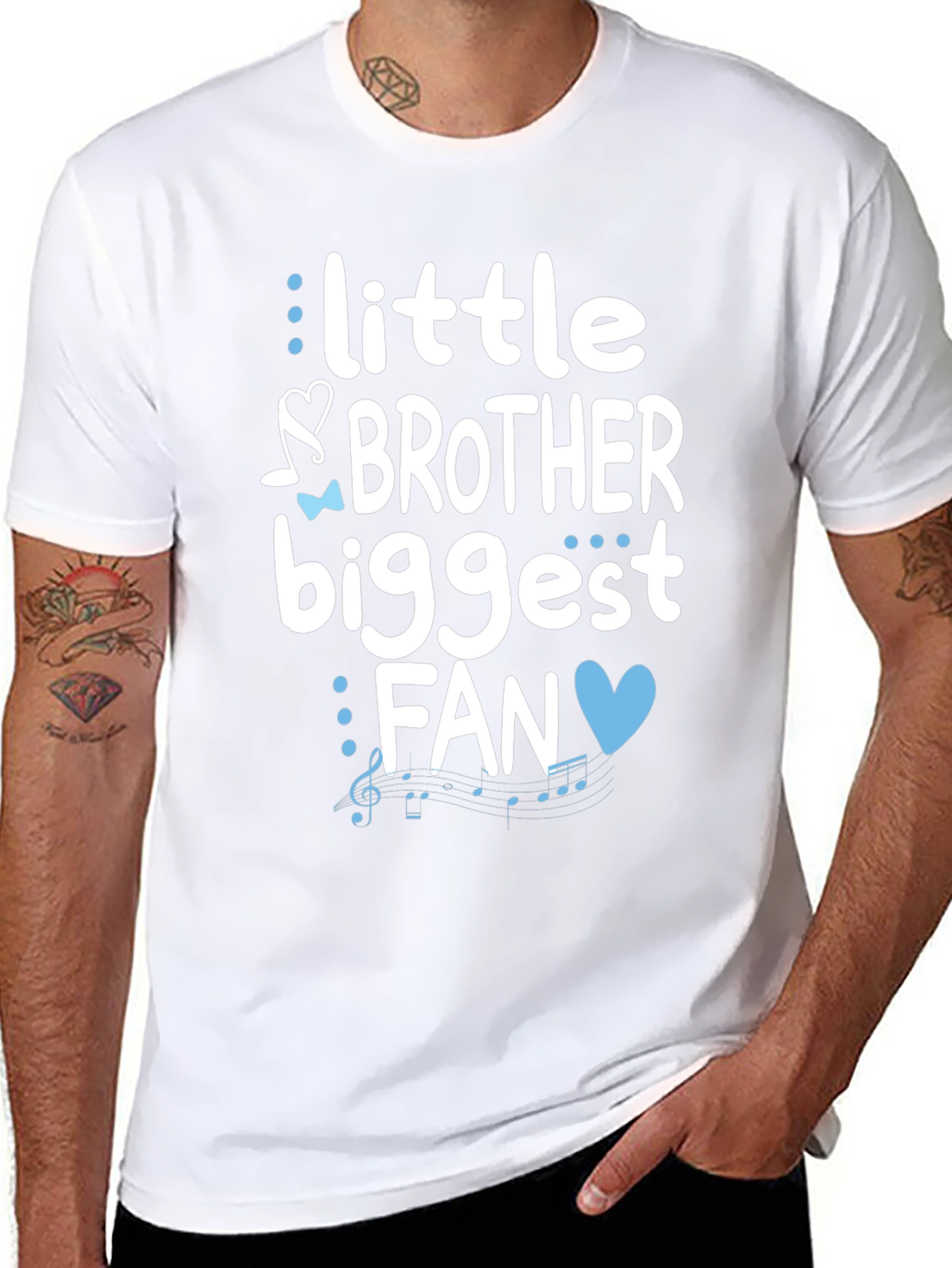 Little Brother Biggest Fan Graphic T-Shirt